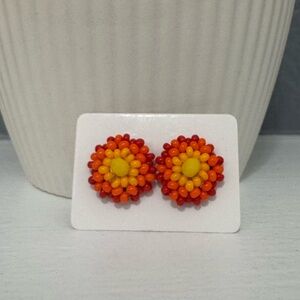 Huichol Beaded Stud Earrings